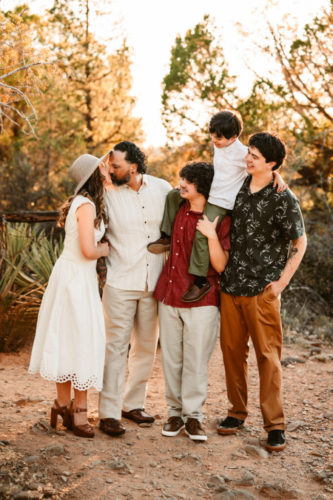 Family in the desert of sedona at secret slick rock by annie bee photography.