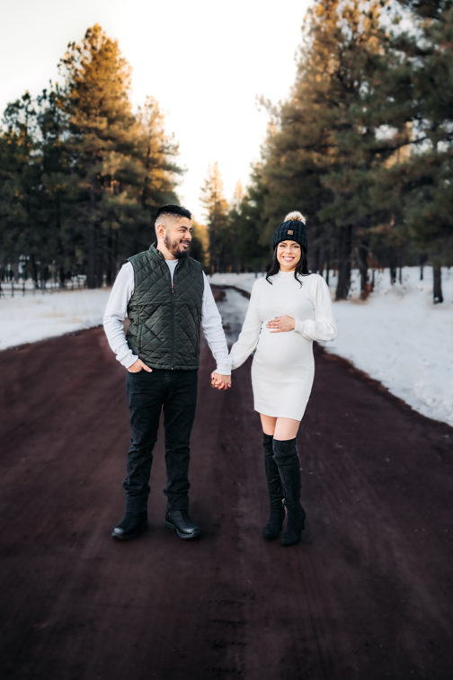 Flagstaff family maternity session at Snowbowl. 