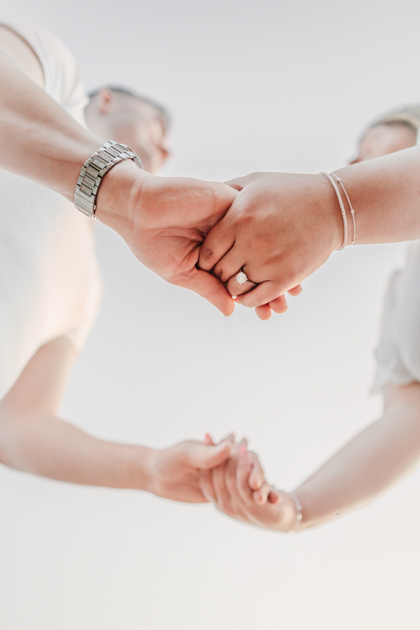 Couple holding hands ready to get married at Merry-Go-Round Rock in Sedona by Annie Bee Photography.